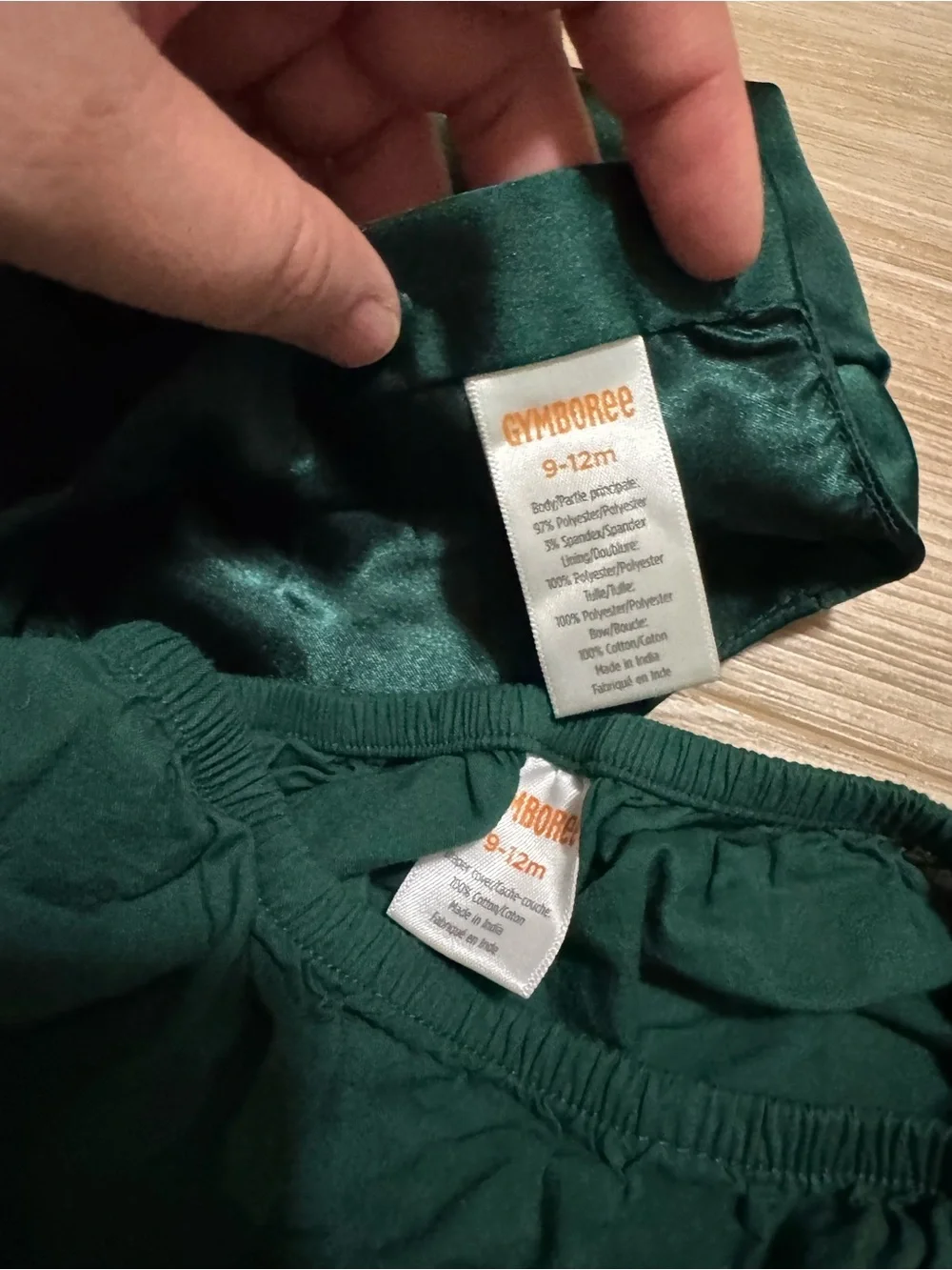 Gymboree dark green satin dress